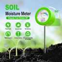 Soil Moisture Meter, Plant Water Monitor, Soil Hygrometer Included 200+ Plants Care Guide, 100 pH Test Strips & Sample Tube, Soil Water Gauge Meter for Garden, Lawn, No Battery Needed (Green)