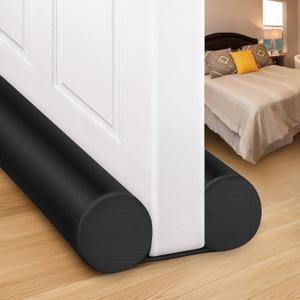 MAXTID Door Draft Stopper for Bottom of Doors Large Door Sweep Under Door Light Blocker Adjustable 34" Black (34" (Up to 1.7" Gaps))