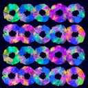 20 PCS Light up Scrunchies, 3 Glow Mode, Hair Accessories for Women, Glow in the Dark Party Supply for Festival Rave Slumber Party 