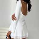 Lukea Long Sleeve Mini Dress White (S)