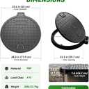 TONGMO 25.6 in Round FRP Manhole Cover and Frame Set with Lift Handle