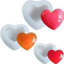 3 Pcs Heart Shaped Molds Silicone Making Candy Chocolate Cookie Decor Cake Candle Soap Mold for Valentine Day Anniversary Decor
