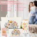 8 PCS Birthday Gift for Mom Flower Theme Mothers Day Christmas Gifts from Daughter Son New Mom Gift Besket