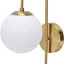 Nordic Modern E27 Glass Sphere LED Wall Light, Frosted Texture Round Bedroom Wall Lamp, Simple Installation Elegant Design for Bedroom, Living Room, Hallway, Iron and Glass Material
