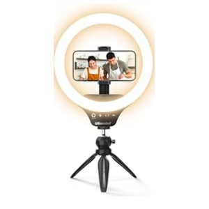 UBeesize 12" Desk Ring Light with Stand & Phone Holder - Adjustable Studio Light for PhotographyZoom Meetings, YouTube, TikTok, Live Streaming