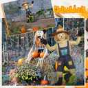 4 ft Halloween Party Decoration Scary Scarecrow Cardboard Cutout Standup Creepy Scarecrow Party Accessory Life Size Photo Prop Standing Cardboard Cutout for Halloween Supplies