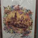 Trends International The Wizarding World: Harry Potter - Floral Hogwarts Wall Poster, 22.375" x 34", Mahogany Framed Version (34L" x 22.4W")