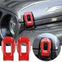 Voodonala for Jeep JL ABS Hood Latches Engine Buckle Bonnet Fastener Engine Cover Decor Trim Protction Cover for 2018-2025+ Jeep Wrangler JL JLU Gladiator JT 4xe Exterior Accessories ABS Red Set of 2