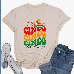 Cinco De Mayo Shirts Women Mexican Fiesta Vacation T Shirt 5th May Tee Funny Saying Casual Short Sleeve Tops Blouse, 2XL