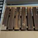 47.2'' Outdoor Garden Benches Weatherproof Patio Bench Two-Person Seat Backless Bench Wood Bench with Slatted High Temperature Bench for Front Porch Backyard (Upgraded to Prevent Fading) (Brown)