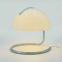 Lotus Atelier Chrome Bauhaus Light | Retro Mushroom Table Lamp for Room Aesthetic Modern Lighting for Bedroom | Mid Century Modern | Cool Retro Living Room Decor & Bedroom Decor (10.5" H x 9.5" W)