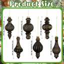 Pinkunn 6 Pcs 6.3 Inch Rustic Mercury Glass Finial Christmas Ornaments Vintage Mercury Glass Christmas Ornaments Farmhouse Hanging Decor for Xmas Tree Winter Holiday Decoration (Black,Golden)