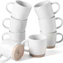 famiware Coffee Mugs for 8, 13 oz Mug Set, Dringking Cup with Handle for Coffee, Tea, Cocoa, Milk, Milkyway Serise, White
