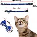 Cat Collar Breakaway with Bell and Bow Tie, Plaid Design Adjustable Safety Kitty Kitten Collars(6.8-10.8in) (Blue Plaid 1)
