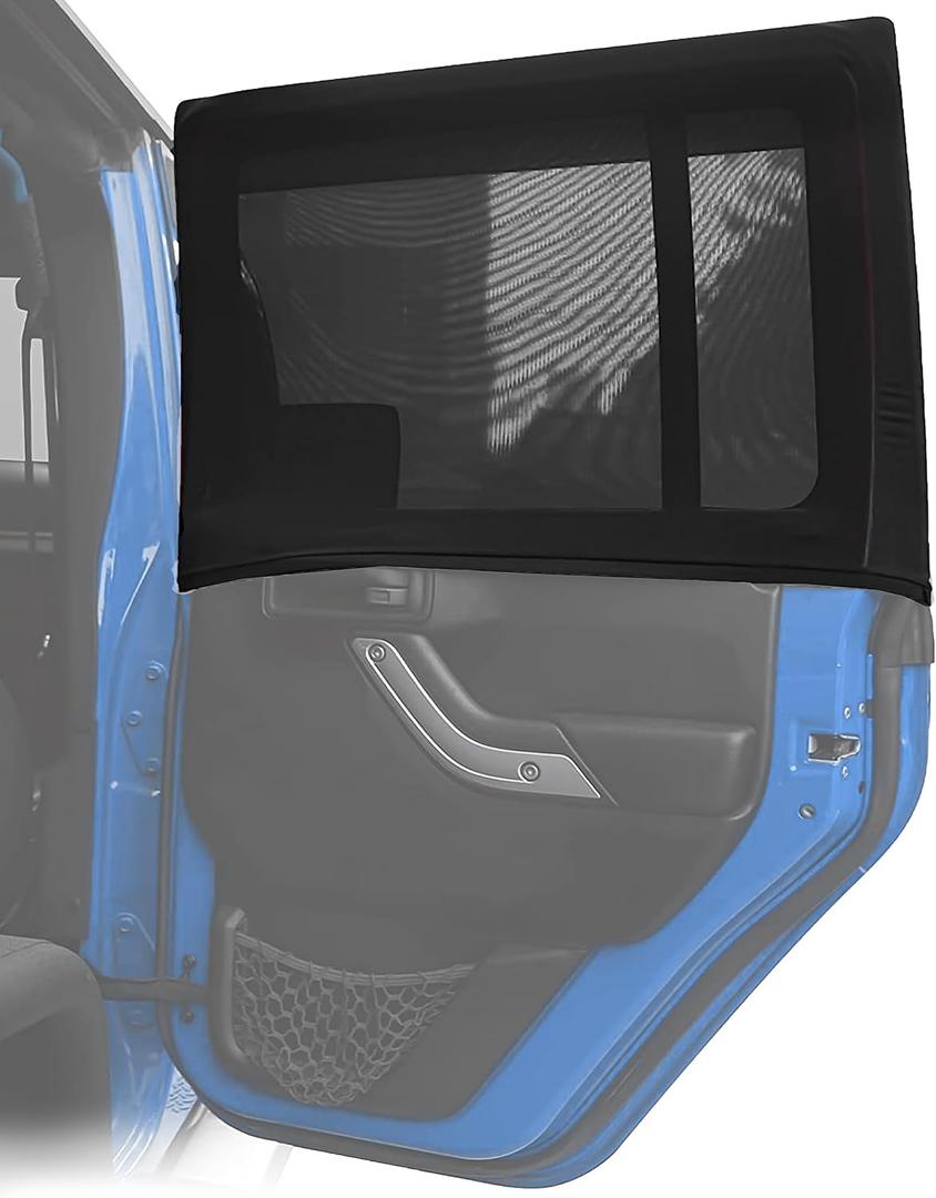 EcoNour Rear Window Shade for Jeep Wrangler | Car Window Mesh Screen for Camping, Bug & Privacy | Blackout Window Cover to Protect Sun & UV Rays for 1997 to 2024 Jeep Wrangler JK TJ JL & Gladiator JT
