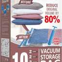 10 Space Saver Vacuum Sealed Storage Bags (2 Jumbo/2 Large/3 Medium/3 Small) with Hand Pump, Seal Bags for Clothing, Comforters, Pillows, Towel, Blanket Storage, Bedding