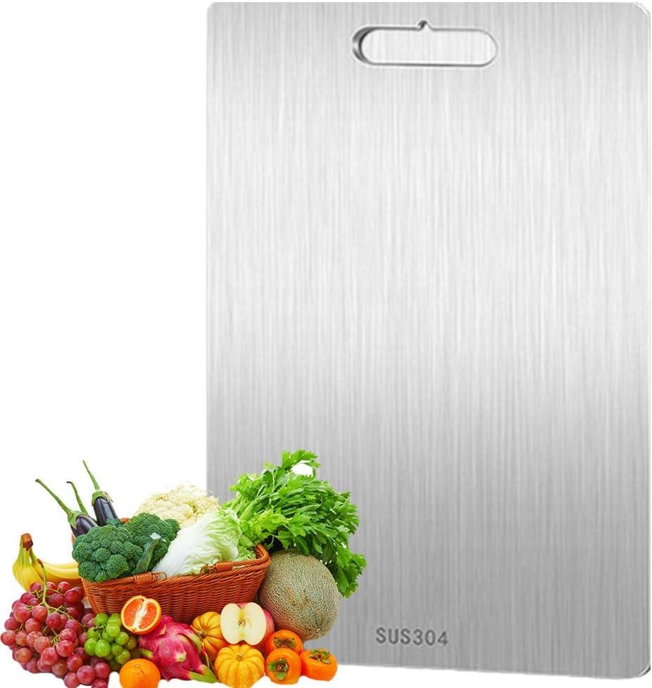 Titanium Cutting Board Double-Sided 100% Pure Titanium Cutting Boards for Kitchen - Food-Grade titanware chopping boards Non-Stick Durable and easy to clean (13.3 x 9 in)1 Piece (Small)