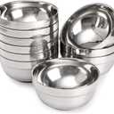 yarlung 10 Pack Stainless Steel Bowls 5 Inch Snacks Bowl, 15 Oz Soup Bowl Lightweight Salad Bowls Double-walled Metal Serving Dishes for Sauces, Rice, Noodle, Ice Cream