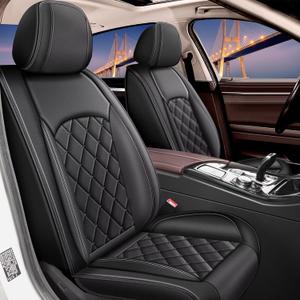 Custom Fit Chevy Colorado Seat Covers 2015-2026 Full Set, Weekend Adventure Ready, Premium Truck Interior Style, Faux Leather with All Weather Protection & Airbag Compatible (5 Seats, Black)