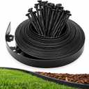 Gardzen 1.5" x 20' Landscape Edging Kit, Garden Edging Coil Comes with 24 Pcs Spikes, No Dig Lawn Border Design