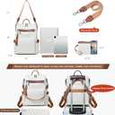 Shrrie Vegan Leather Laptop Backpack for Women 15.6 inch Work Backpack Fashion Travel Backpack Purse for Travel College Work