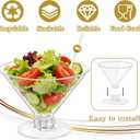 120 Pcs Plastic Martini Glasses,60 Pcs 5 oz Disposable Cocktail Cups with 60 Pcs Cocktail Sticks Bundle,Clear Short Stem Wine Shot Glasses for Party Wine,Champagne,Margarita,Desserts,Appetizers
