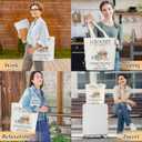 Funny Crochet Canvas Tote Bags for Women Aesthetic Gifts for Crochet Lovers Birthday Christmas Mother's Day Cute Cotton Tote Bag for Shopping Work Reusable Grocery Shoulder Bag with Wide Strap - DH702