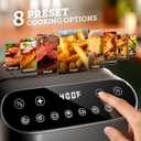 Kismile 5QT Glass Air Fryer, BPA-Free Non Toxic AirFryer with Digital Touch Control, 1500W Portable Airfryer, Dishwasher Safe Basket, Up to 400°F, Cooks with 95% Less Oil(Black), 13.19 x 11.22 x 9.96 inches