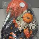 Large Halloween Tabletop Decorations with Lights 17.7'' x 11'' Halloween Table Centerpieces Halloweens Artificial Flower Skeleton Skull Pumpkin Table Decor for Home Indoor Party Supplies