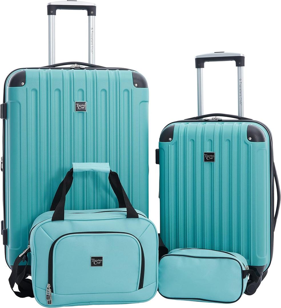 Travelers Club Midtown Hardside 4-Piece Luggage Travel Set, Emerald
