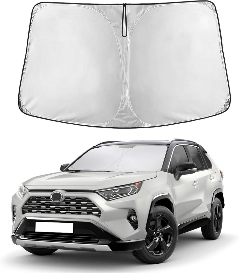 EcoNour Windshield Sunshade Compatible for Toyota RAV4 2019-2024 2025,2026 LE, XLE, Premium, XSE, Limited, SE, TRD Off-Road, Sun Visor for Front Window Sun Shade Cover, UV Protector, Car Accessories