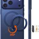 TORRAS Q3 Spin for iPhone 17 Pro Case, Patented 360 Magnetic Stand, Fit for MagSafe, Built-in Ring Holder Kickstand, Military Grade Protective Phone Case for iPhone 17 Pro, Camera Control