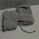 3 in 1 Beanie Hat for Women, Womens Balaclava Winter, Upgraded 3-in-1 Cold Knitted Hats Wind Resistant Hooded Scarf (Gray)