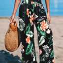 LOTUCY Heart Pants for Women Casual High Waist Wide Leg Pants Floral Print Drawstring Palazzo Long Lounge Pants (Medium)