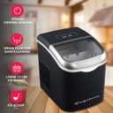 FRIGIDAIRE Retro Compact Ice Maker Machine, Bullet Ice, 26 lb per Day (Black)