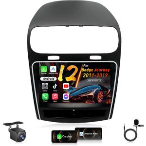 Car Radio Stereo for Dodge Journey 2011-2019: 4Core 64GB ROM 9 Inch 1280 * 800 HD IPS Touchscreen Head Unit 5G WiFi Wireless Carplay Andriod Auto SWC Backup Camera GPS Navigation FM