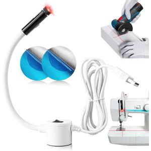 Sewing Machine Positioning Light with 360 Flexible Arm & Magnetic Base - Adjustable Alignment Guide for Heat Press, DIY Crafts, Quilting & Stitching, Hands-Free Portable Vision Guide Tool