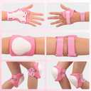 Kids Protective Gear Set - Knee Pads Elbow Pads with Wrist Guards for Ages 3-12 | 3-in-1 Safety Protective Gear for Skating, Cycling, Biking, Roller Skates, Scooters (Pink, S(3-7Years))