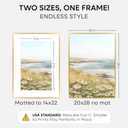 Homeforia 20x28 Picture Frame Gold, High End Metal 20 x 28 Poster Frames with Mat 14 by 22 Photo, 20x28 Gold Frame Matted to 14x22 Print, 28x20 Large Hanging Frames, Tempered Glass, Wall Kit, Set of 1