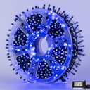 YEGUO 165ft 500 LED Blue String Lights Outdoor Waterproof, Green Wire Christmas Lights Indoor, 8 Modes Twinkle Tree Lights Plug in with Memory Timer for Holiday Festival Xmas
