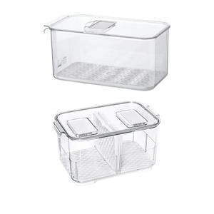 SANNO Vegetable Fruit Containers Fridge Containers,Freezer Produce Saver Refrigerator Organizer Bins Vegetable Fruit Storage Containers, Refrigerator Storage Containers