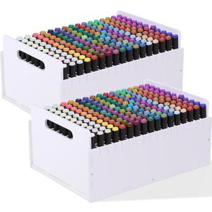 Marker Pen Organizer Holder, Art Marker Storage Rack for Colored Pens Pencils Brushes Adjustable Craft Art Supply Storage for Desk Organizer(204 Slots)