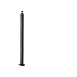 VEVOR Level Drilled Cable Railing Post, 10 Holes, 36x2x2 Inches Stainless Steel Cable Railing System Kit for Indoor Outdoor Deck Balcony, 1 Pack, Black