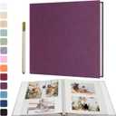 Vienrose Large Photo Album Self Adhesive for 4x6 5x7 8x10 Pictures Scrapbook Album DIY Scrap Book 40 Sticky Pages with A Metallic Pen