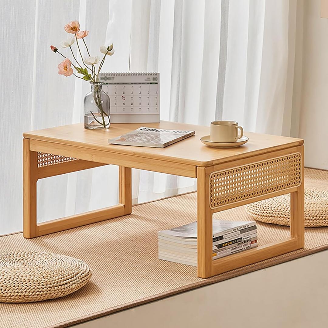 Japanese Floor Low Table, for Living Room, Dining Room, Living Room Coffee Table, Floor Sitting Low Table Small Space Minimalist Table