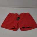 SILKWORLD Mens Swimming Trunks with Compression Liner 2 in 1 Quick-Dry Swim Shorts with Zipper Pockets (Large, Orange Red)