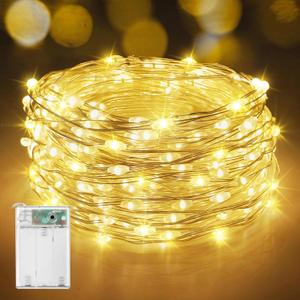 XURISEN Fairy Lights Battery Operated, 33FT 200LED Twinkle String Lights 8 Modes & Waterproof LED Fairy Lights for Bedroom Wedding DIY Holiday Easter Party Indoor Decor (Warm White) (1 Pack 200LED)