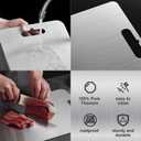 Pure Titanium Cutting Board, 13.4"x9" Ultra-Light Dual-Side Design 100% Titanium Kitchen Board, Dishwasher Safe Includes Non-Slip Silicone Base