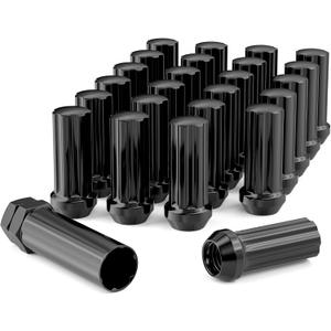 24pcs M14x2.0 Wheel Lug Nuts Black Thread XL Spline Lug Nuts Replacement for 2003-2014 Ford F150 Expedition Lincoln Navigator
