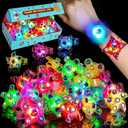 24 Pack LED Fidget Spinner Bracelets - Glow in The Dark Party Favors for Kids 4-8 8-12, Bulk Classroom Treasure Box Toys, Easter Goodie Bag Stuffers, Birthday Return Gifts, Carnival Prize
